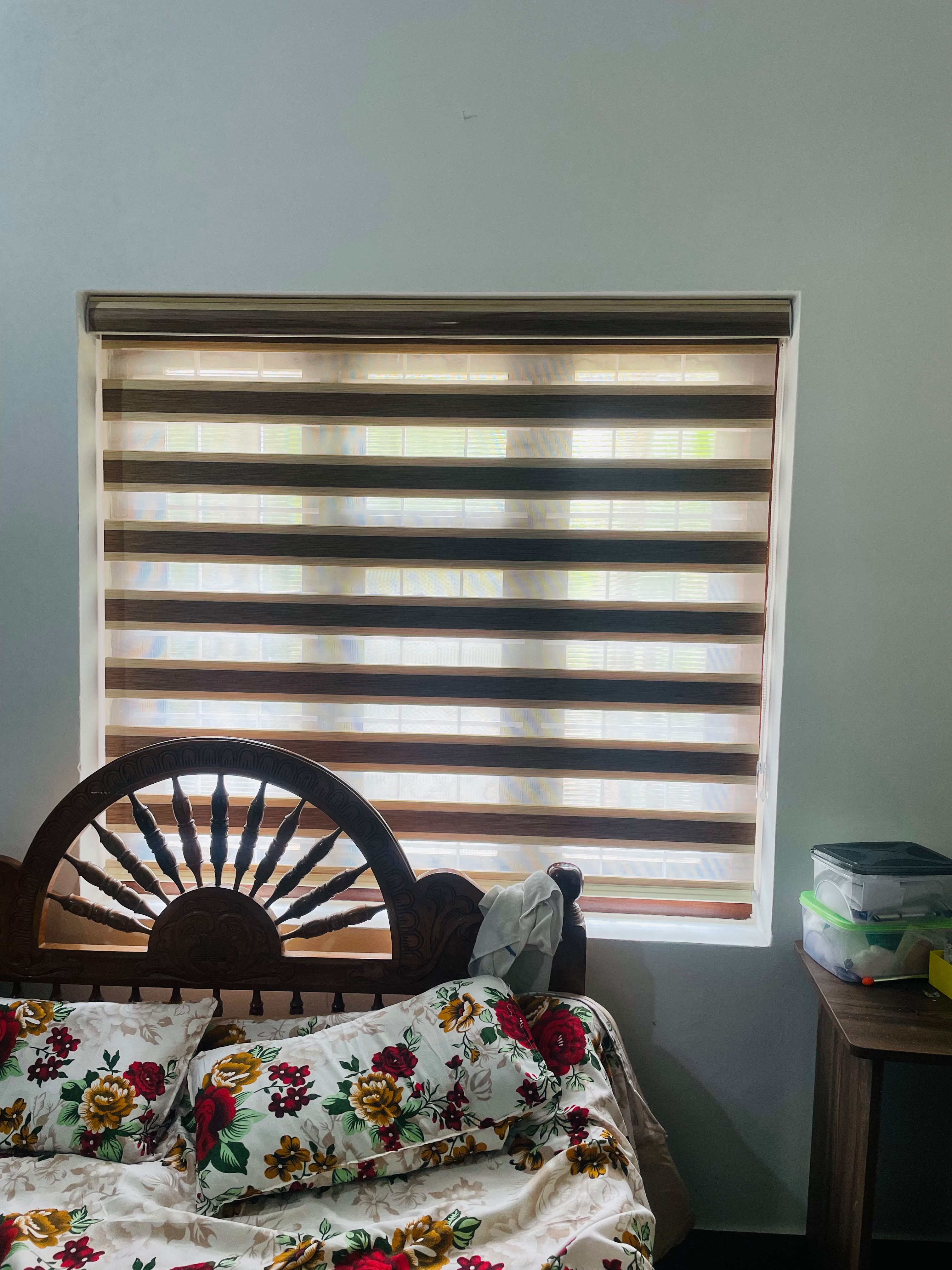 Detail of zebra blind alternating bands